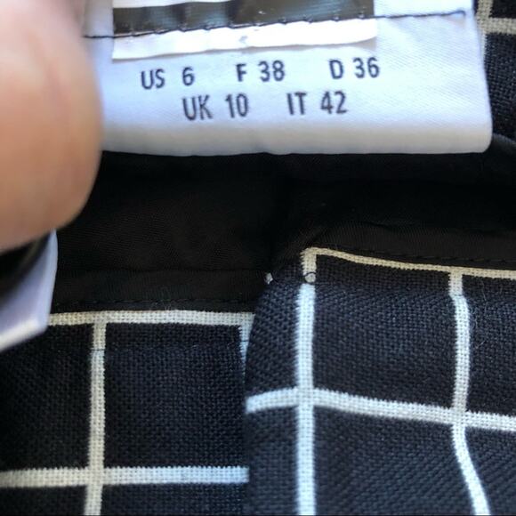 Akris Punto Ford Grid Plaid Pants Jacquared Cropped Pant Belted 6 EUC - Picture 8 of 15